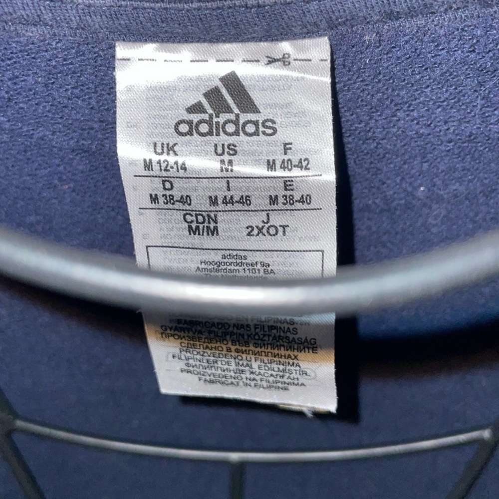 Adidas X Farm Rio Cropped Floral Fleece Logo Sweatshirt Loose Size medium Navy - Picture 9 of 10